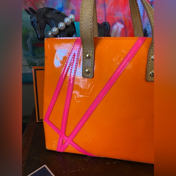 Ultra RARE LOUIS VUITTON Robert Wilson Neon Vernis Purse Tote Shoulder Bag 02 - Picture 5 of 13
